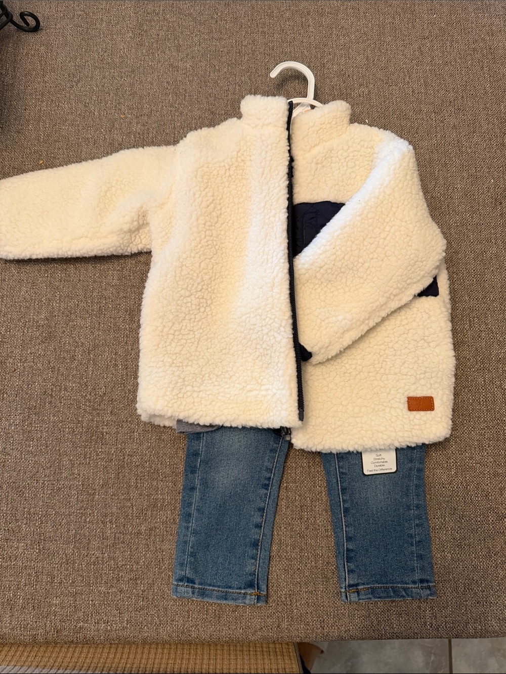 7 For All Mankind Cream Sherpa Crewneck Sweater size 12 months